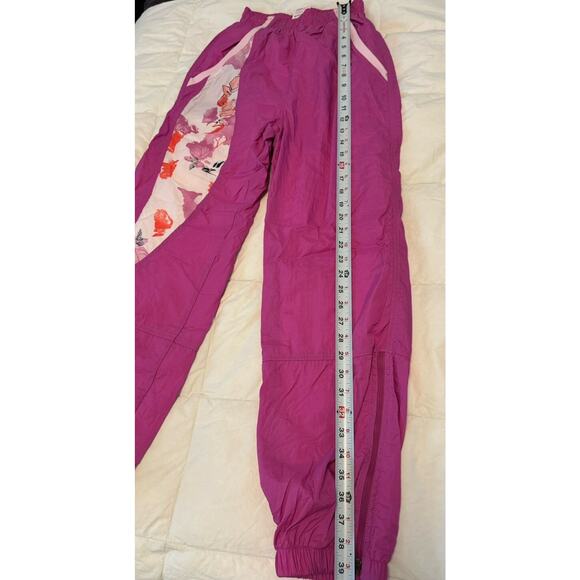 VTG Windbreaker 80s 90s Jogger Pants Pink Hammer Floral Grandma Gorpcore S Ski - Picture 2 of 9